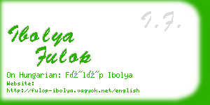 ibolya fulop business card