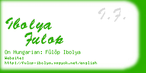 ibolya fulop business card